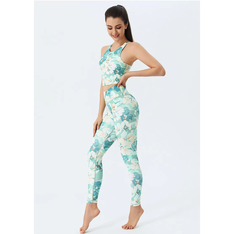 Sultyra Printed Yoga Outfit Set Botanical Sets