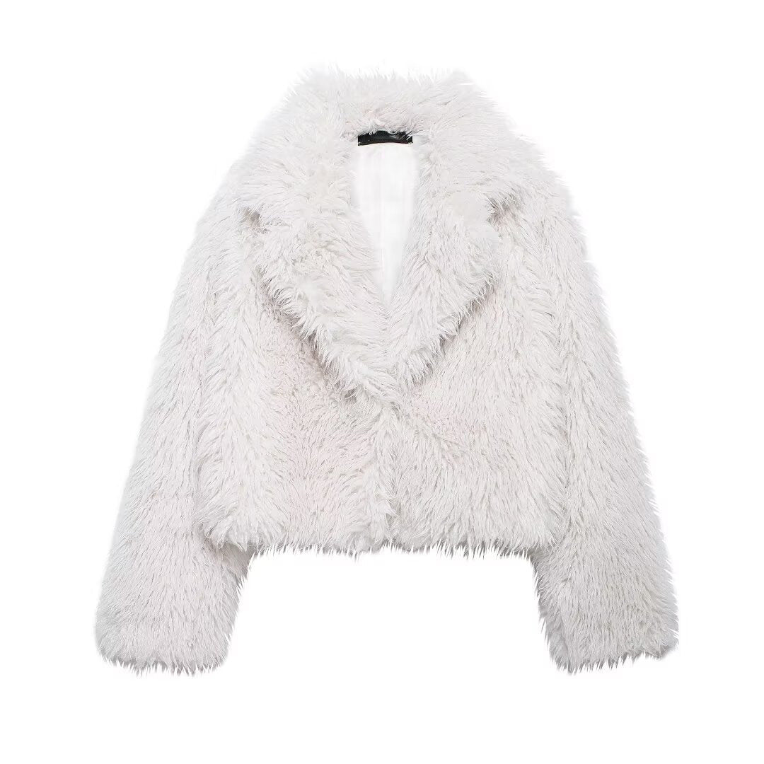 Cross-Border Amazon Women's Fashion European and American Winter New Fashion Versatile Eco-Friendly Faux Fur Short Coat D69135