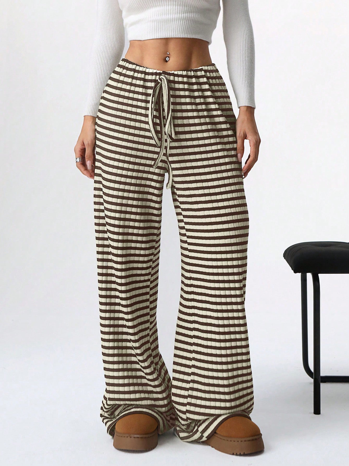 Sultyra Drawstring Cotton Straight Pants