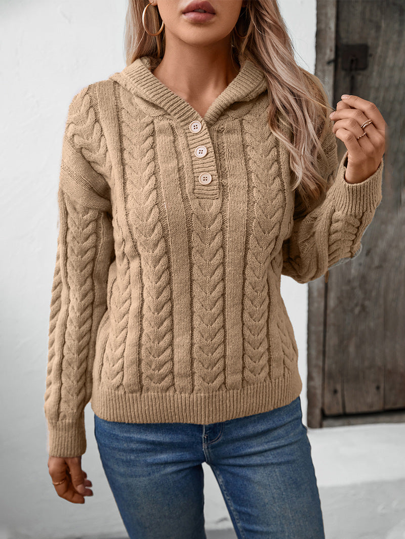 Sultyra Retro Button Cable Knit