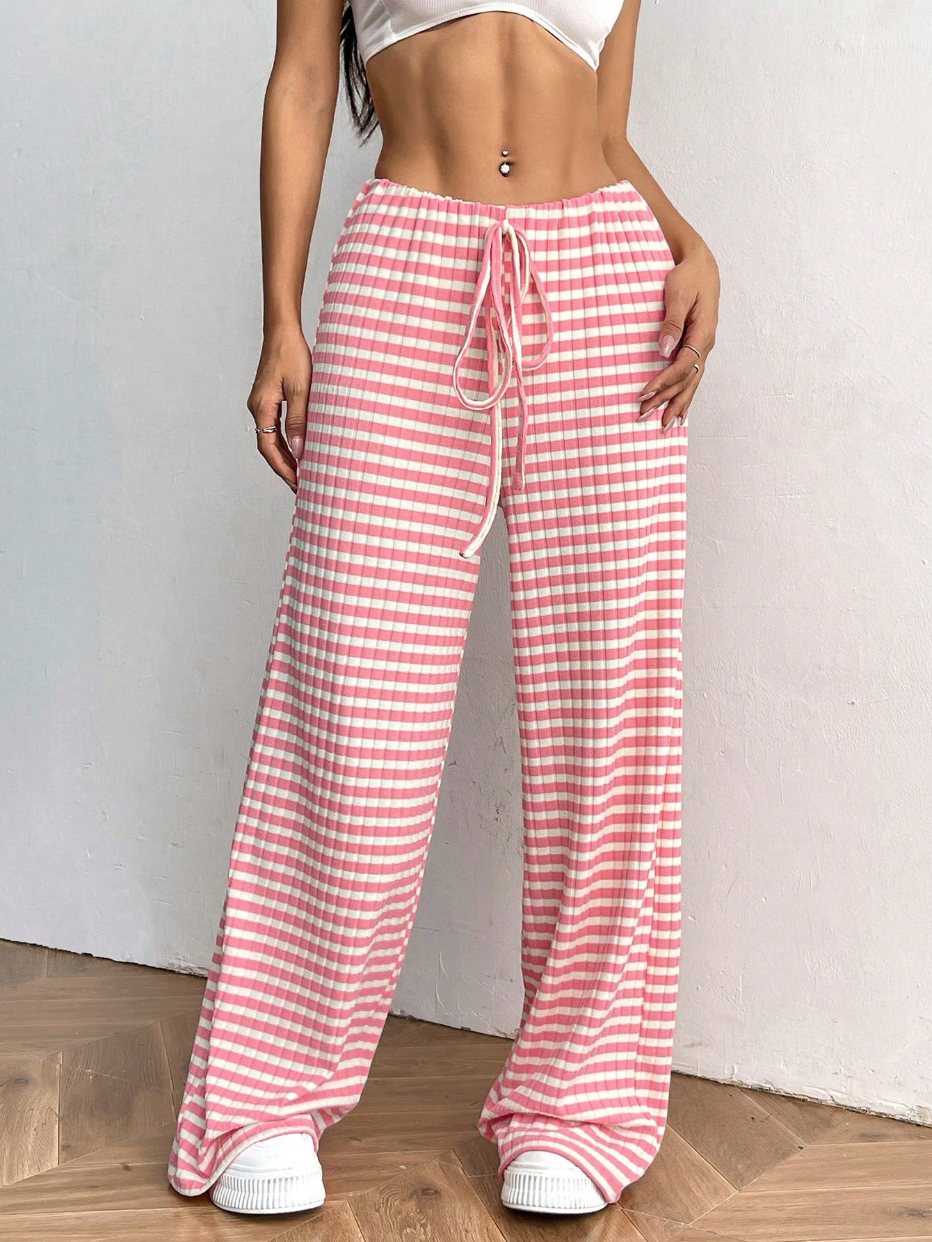 Sultyra Drawstring Cotton Straight Pants