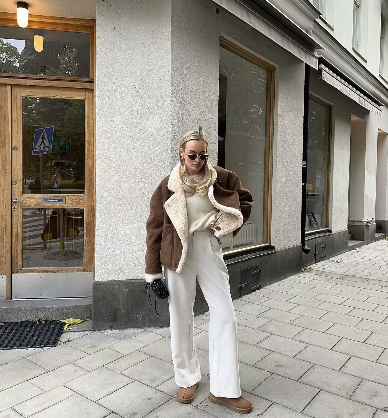 Cross-Border Amazon2025Autumn and Winter New Women's Fashion Loose Warm Retro Lamb Wool Coat D79245