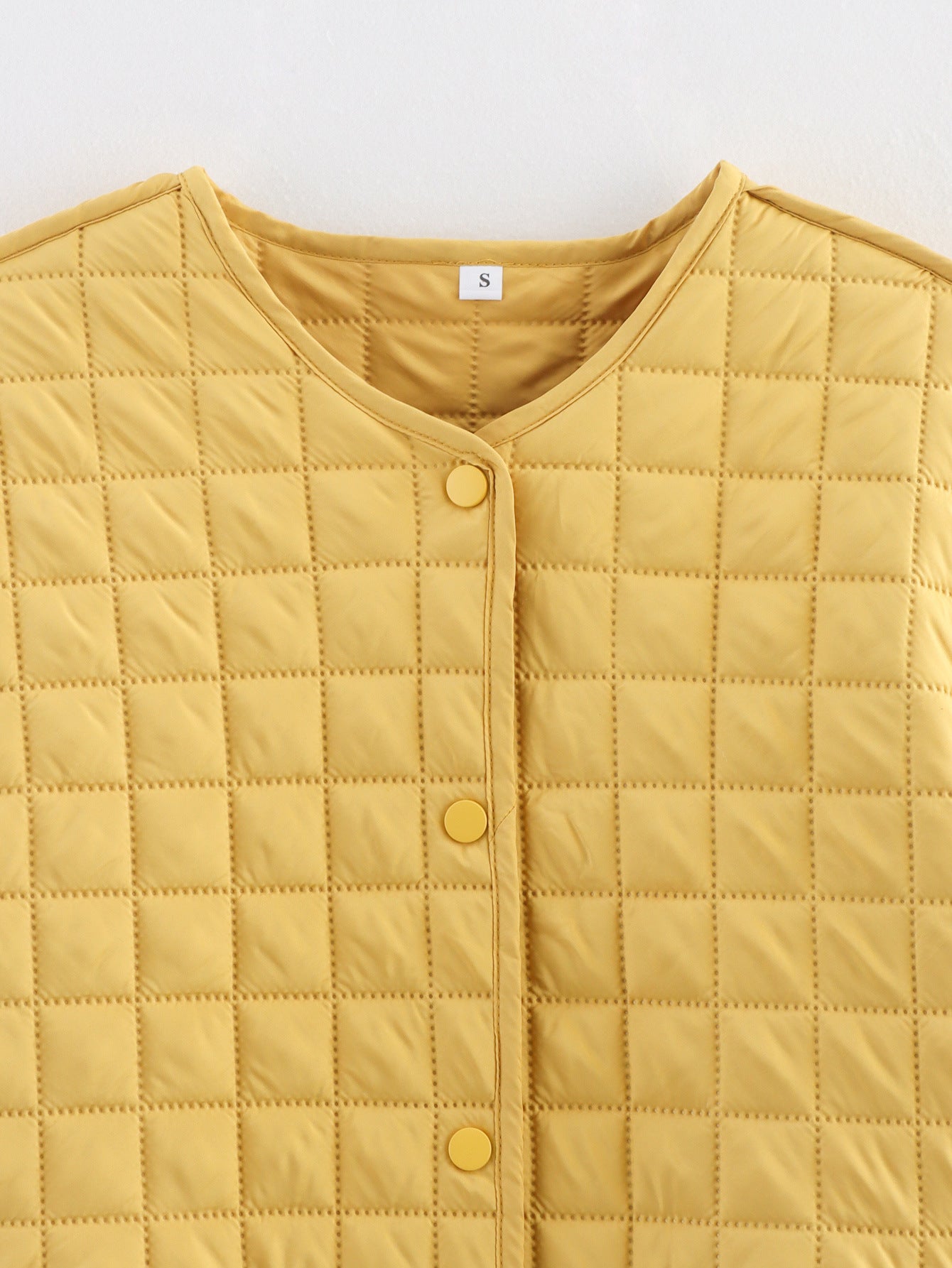 Cross-Border Foreign Trade Women's Clothing2025Winter European and American Style Round Neck Long Sleeve Single-Breasted Plaid Cotton Coat for Women A15064