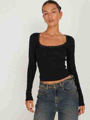 New Long Sleeve t T-shirt Women's Clothing wish Cross-border Trendy Brand Slim Fit Lace Patchwork Hot Girl Top U Collared Base Shirt