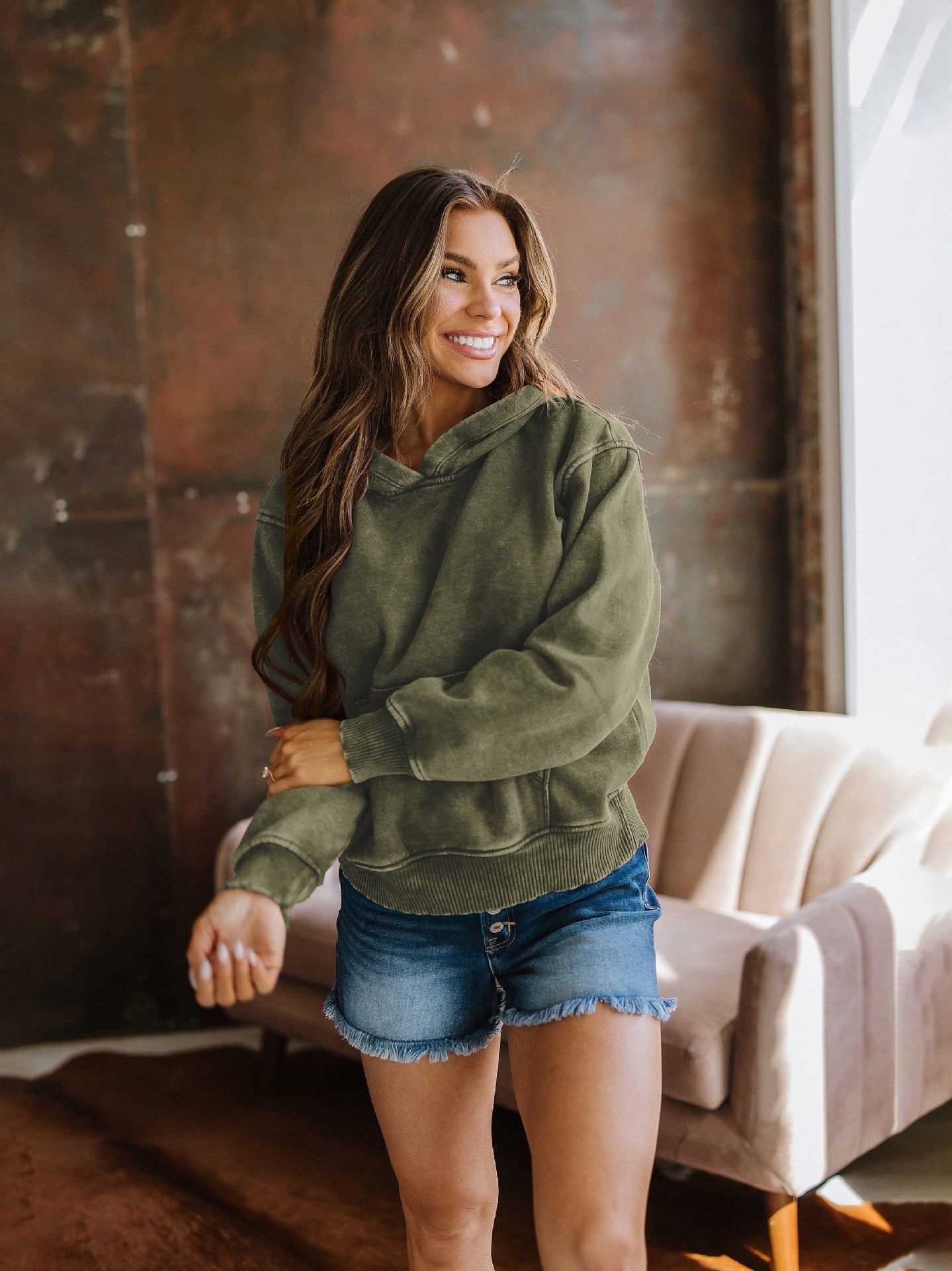 wish New Style Personality Street Trend Loose Hooded Sweatshirt European and American Hot Sale Fashion Retro Short Casual Jacket