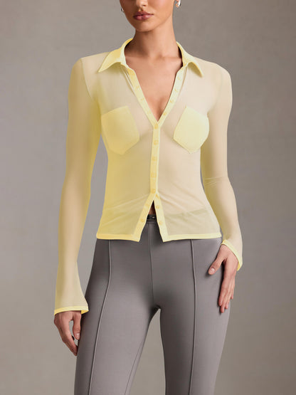 Sultyra Mesh See-through Cardigan Slim