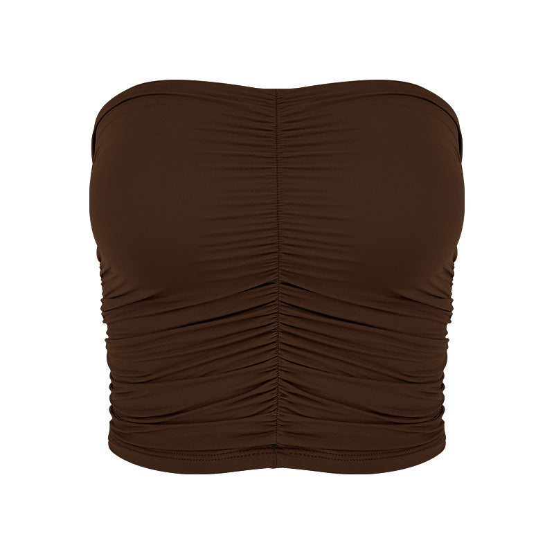 Sultyra Two-Piece Elastic Fixed Cup Tube Top Long Sleeve