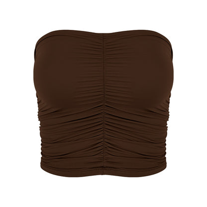 Sultyra Two-Piece Elastic Fixed Cup Tube Top Long Sleeve