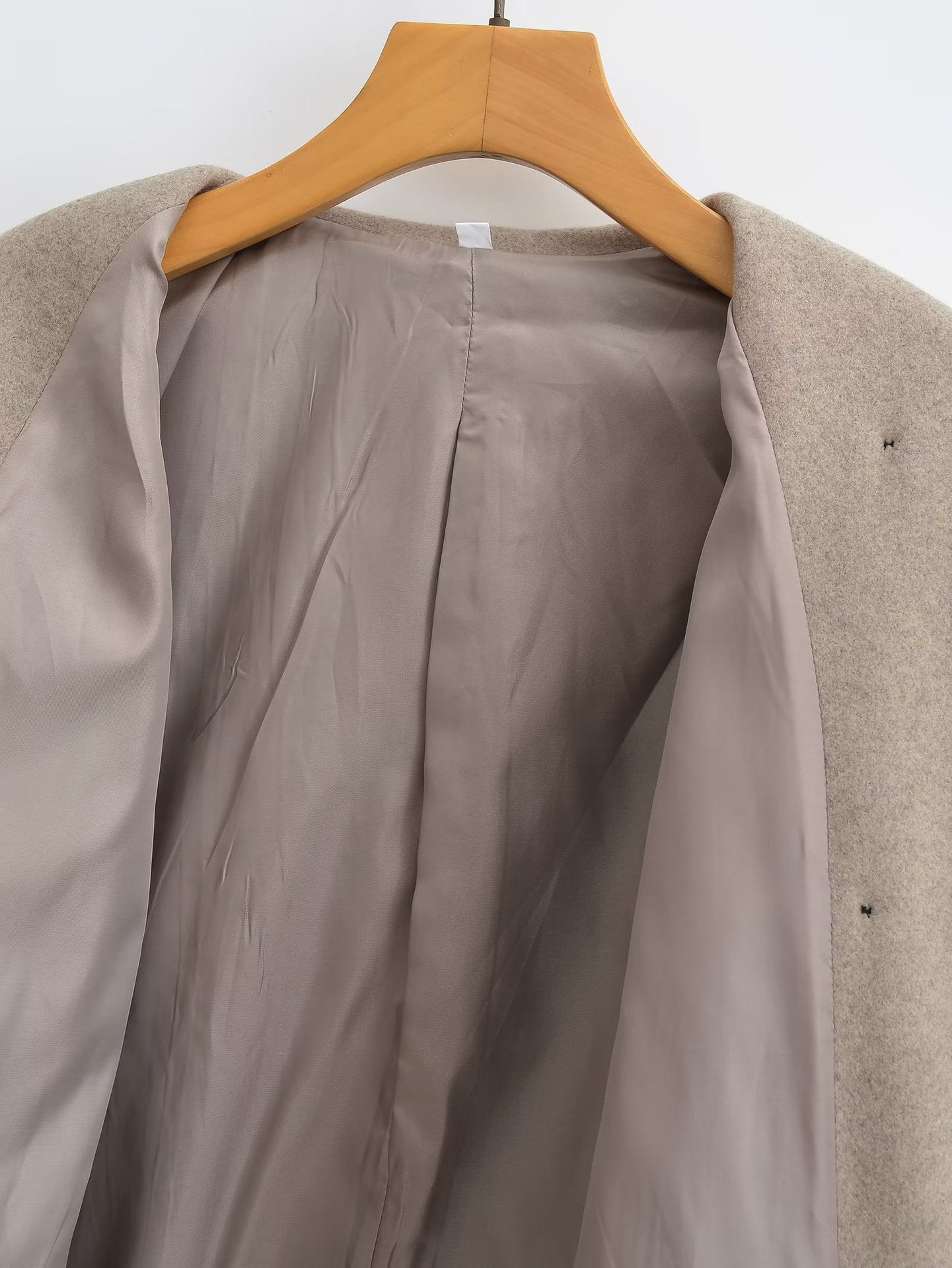 Wholesale Amazon Women's Clothing Autumn Winter New Fashionable Loose Fit V Double-breasted Woolen Coat C91695