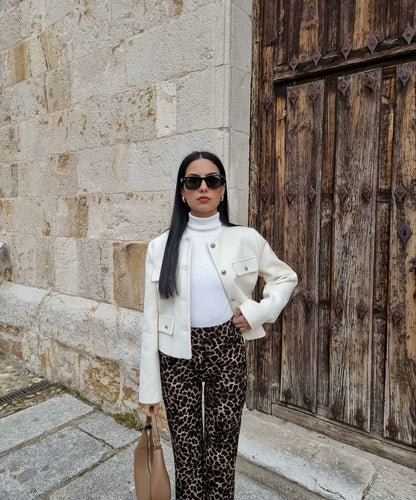 Wholesale Cross-Border Amazon Autumn Winter New Women's Fashion Small Fragrance Style Button Decor Short Blazer B88646