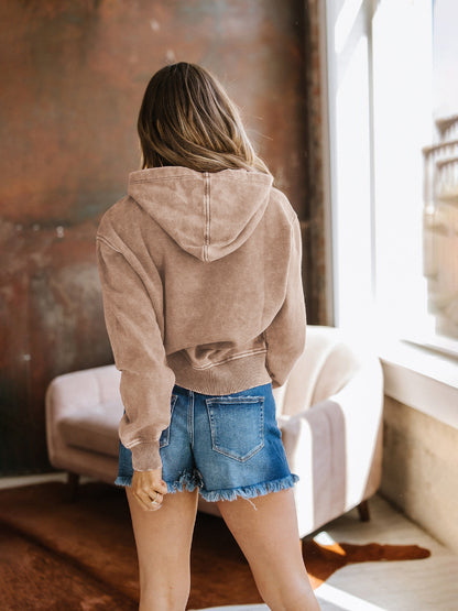 wish New Style Personality Street Trend Loose Hooded Sweatshirt European and American Hot Sale Fashion Retro Short Casual Jacket