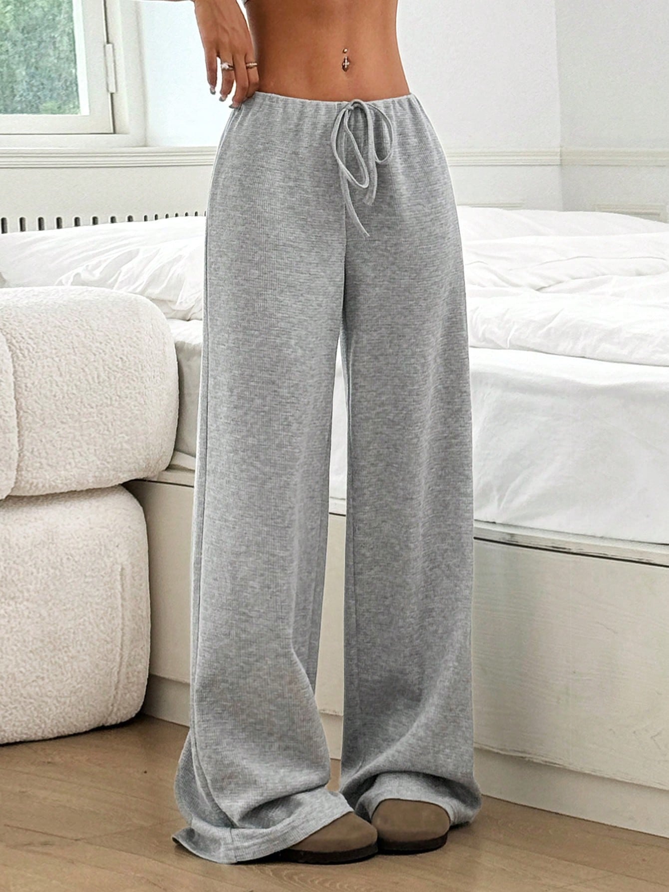 Sultyra Drawstring Cotton Straight Pants