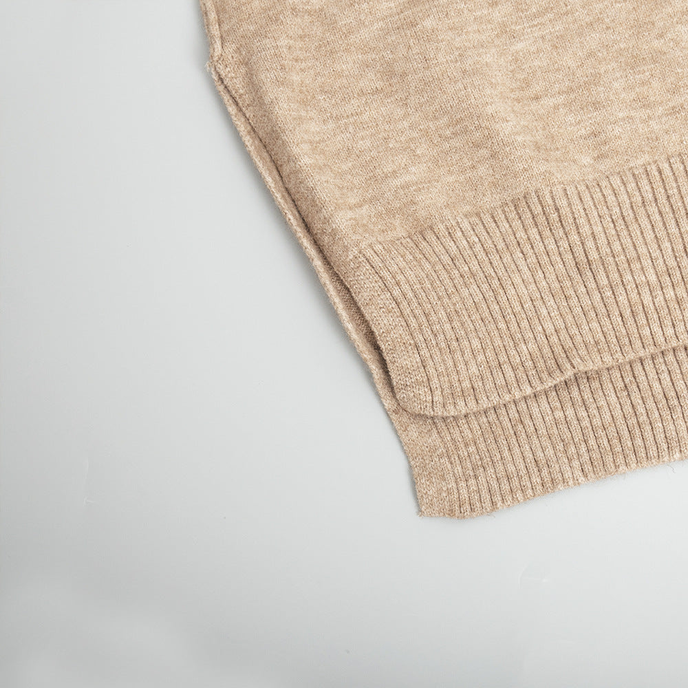 Cross-Border Turtleneck Sweater Set for Women, European and American Style, Autumn and Winter New Loose Casual Thick Knitted Long Pants Set