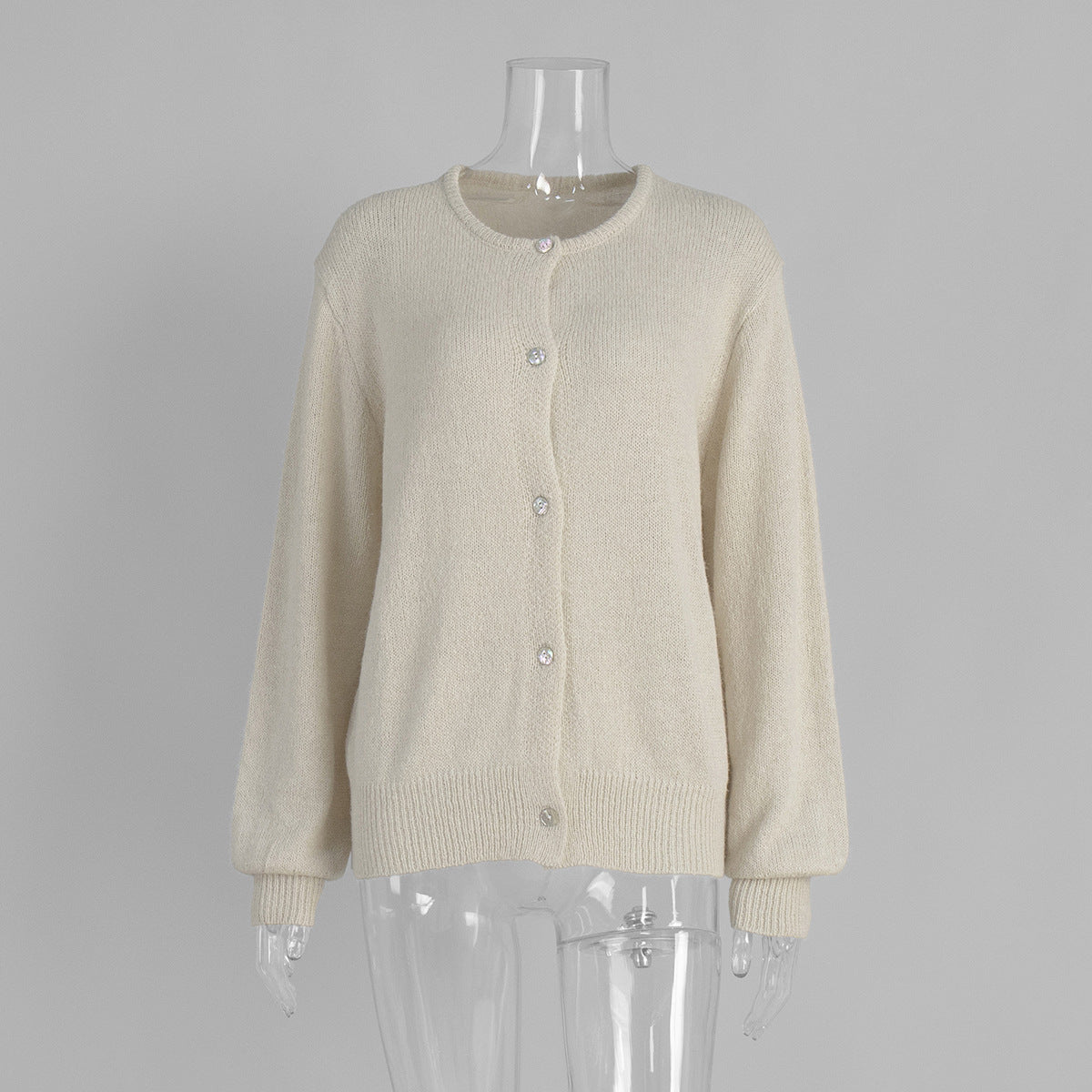 Candy Color Knitted Cardigan Women's European and American2025Autumn and Winter Mohair Solid Color Cardigan Macaron Color Sweater Cardigan for Women