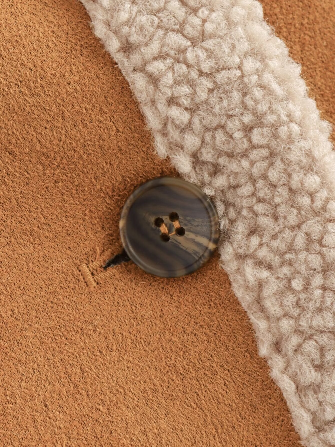 Cross-Border2024Autumn Winter Women's American Retro Woolen Coat with Turn-down Collar Loose Fur Coat for Women B88747