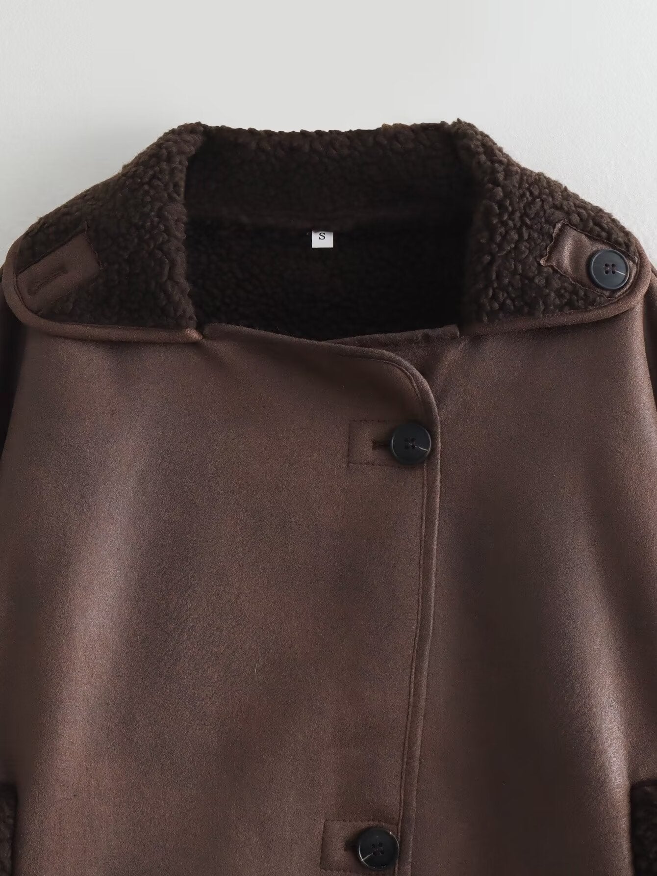 Foreign Trade Women's Clothing Wholesale2025Spring and Autumn New Casual Leather and Fur Integrated Double-Sided Jacket with Turn-Down Collar B88681