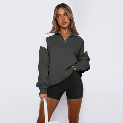 Sultyra polo Color-Block Zipper Baseball Jacket