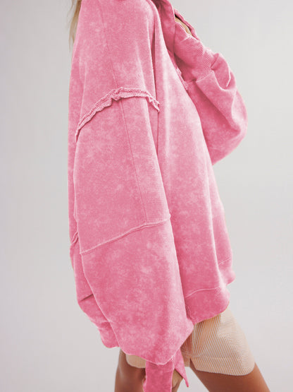 Sultyra Decorative Line Design Sense Top with Slit Lantern Sleeves polo