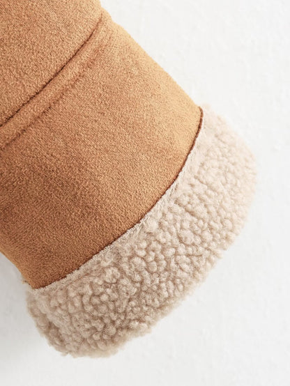 Cross-Border2024Autumn Winter Women's American Retro Woolen Coat with Turn-down Collar Loose Fur Coat for Women B88747