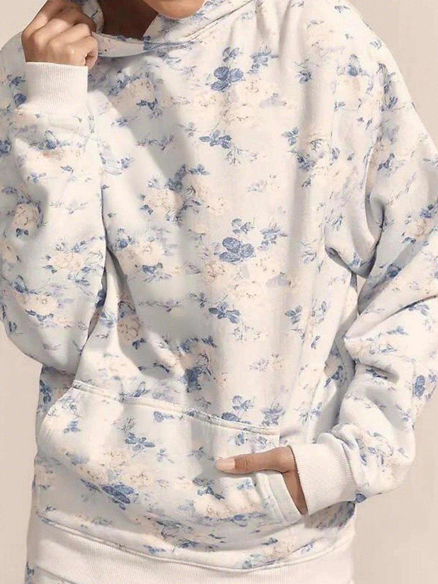 Sultyra Floral Casual Hooded Sweatshirt High Waist Comfortable Shorts Set