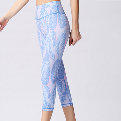 Sultyra Leaf Print Yoga Capri Leggings