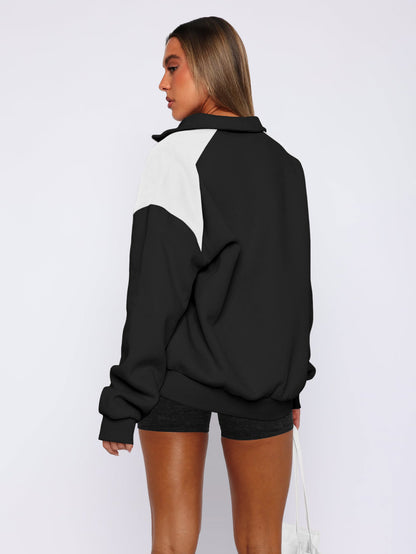 Sultyra polo Color-Block Zipper Baseball Jacket