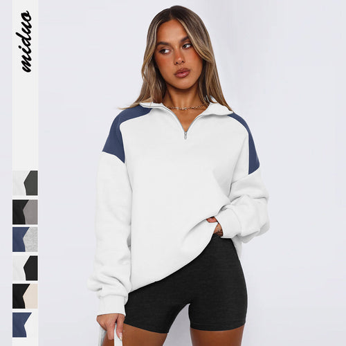 Sultyra polo Color-Block Zipper Baseball Jacket