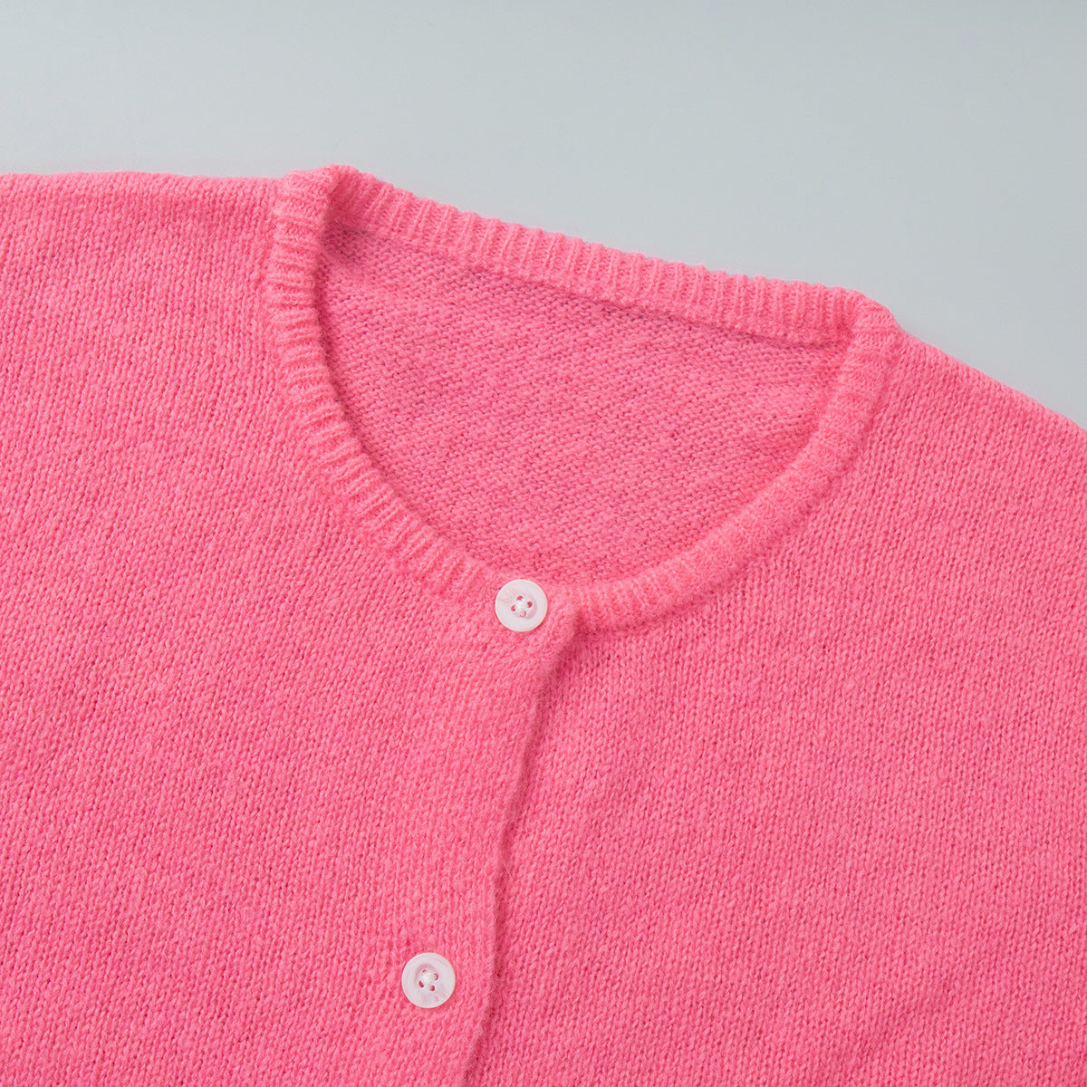 Candy Color Knitted Cardigan Women's European and American2025Autumn and Winter Mohair Solid Color Cardigan Macaron Color Sweater Cardigan for Women