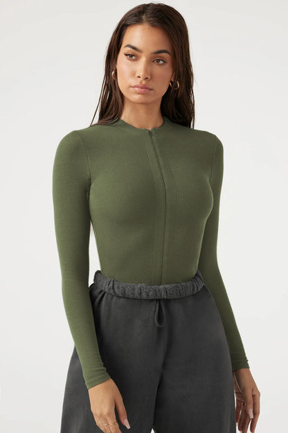 Sultyra Sweater Jumpsuit Versatile Zipper Top