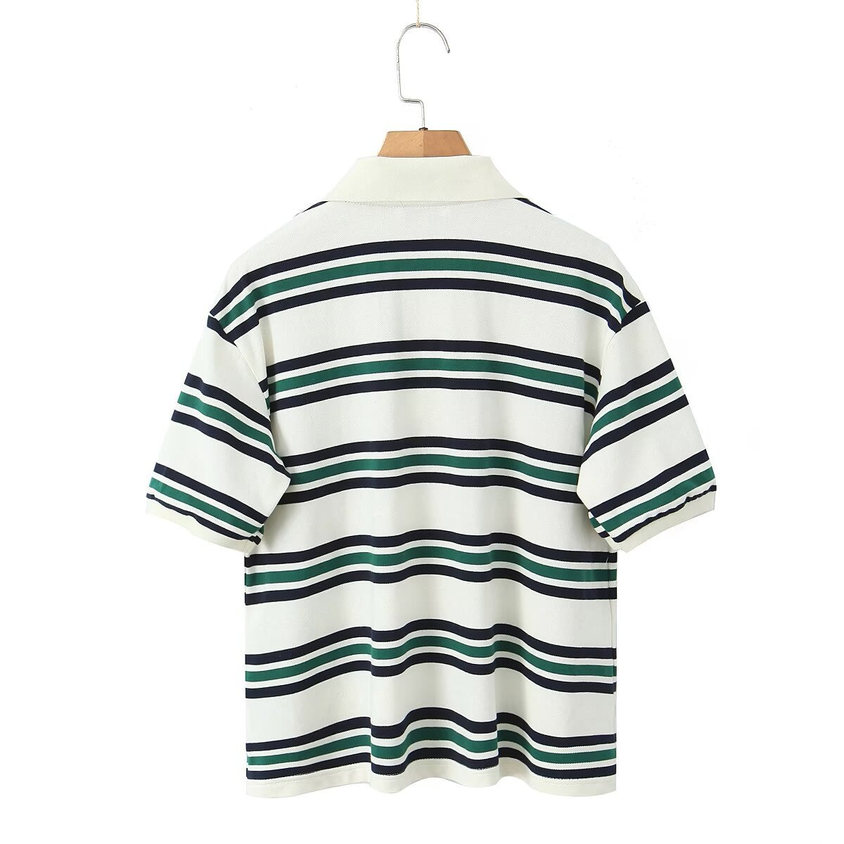 Cross-border European and American Fashion Striped Short Sleeve T Shirt Top+Low Waist Pleated Short Skirt2025Spring New D79551