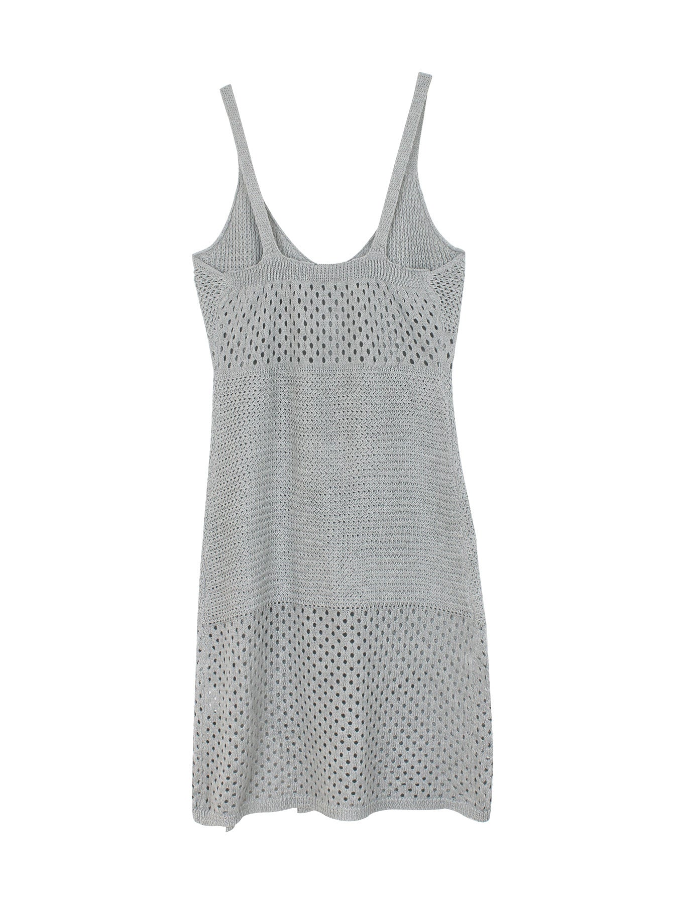 Foreign Trade Cross-Border European and American Amazon Source Manufacturer Knitted Long Hollow Strap Slit Dress for Summer