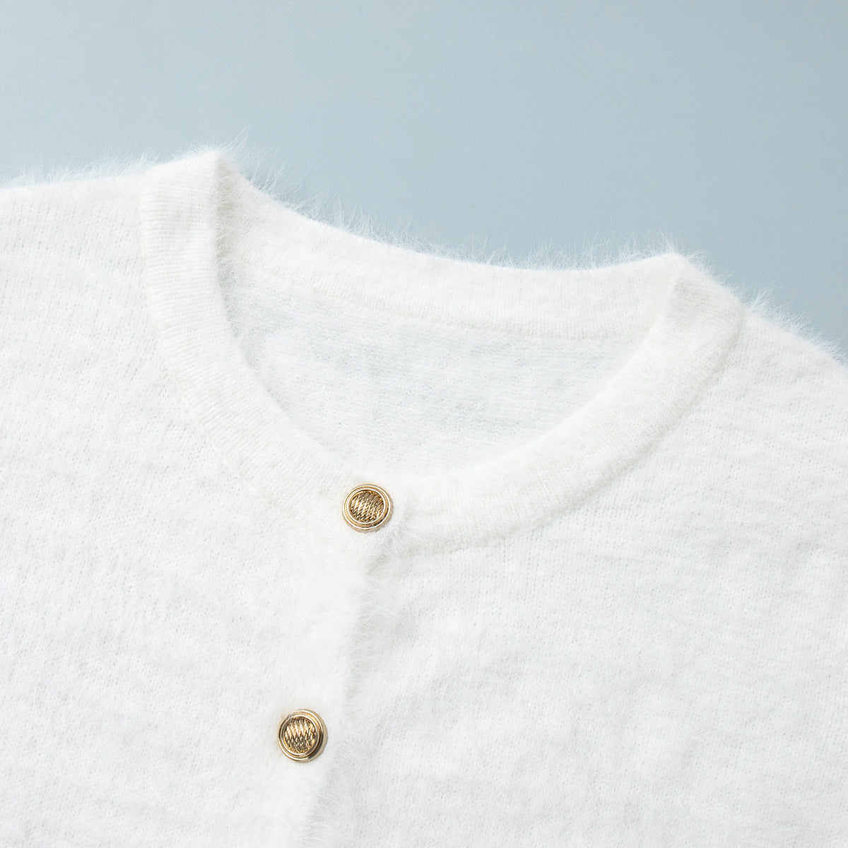 Cross-border Plush Long Sleeve Half-length Dress Set European and American Style2025Autumn and Winter New Single-Breasted Cardigan and Skirt Set