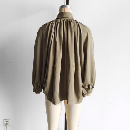 Cross-Border Foreign Trade Women's Clothing2025Autumn European and American Style Turn-Down Collar Long Sleeve Puff Jacket Baseball Coat for Women A15048