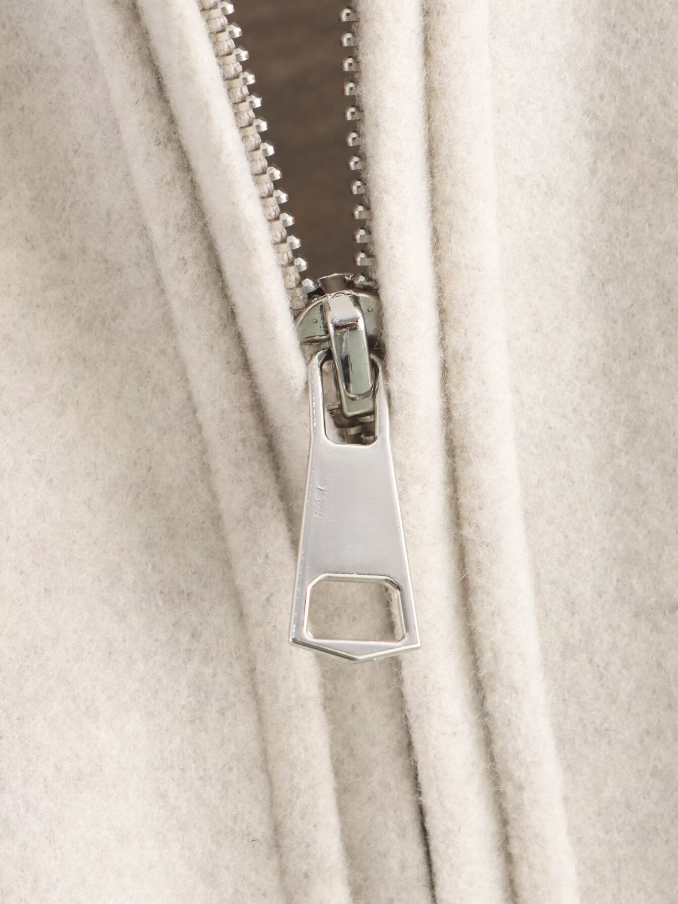 2025Autumn Fashion Three-Color Solid Wide Zipper Wool Coat Cross-Border Amazon Women's Clothing B88780