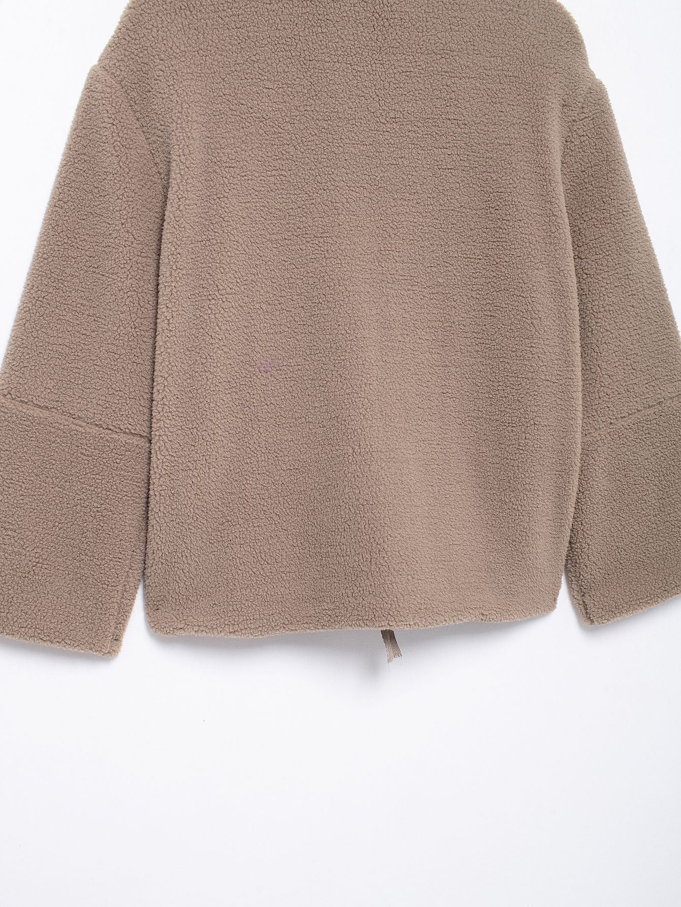 Cross-Border2024European and American Style Autumn Winter New Women's Solid Color Lazy Style Lamb Wool High Neck Woolen Coat A65002