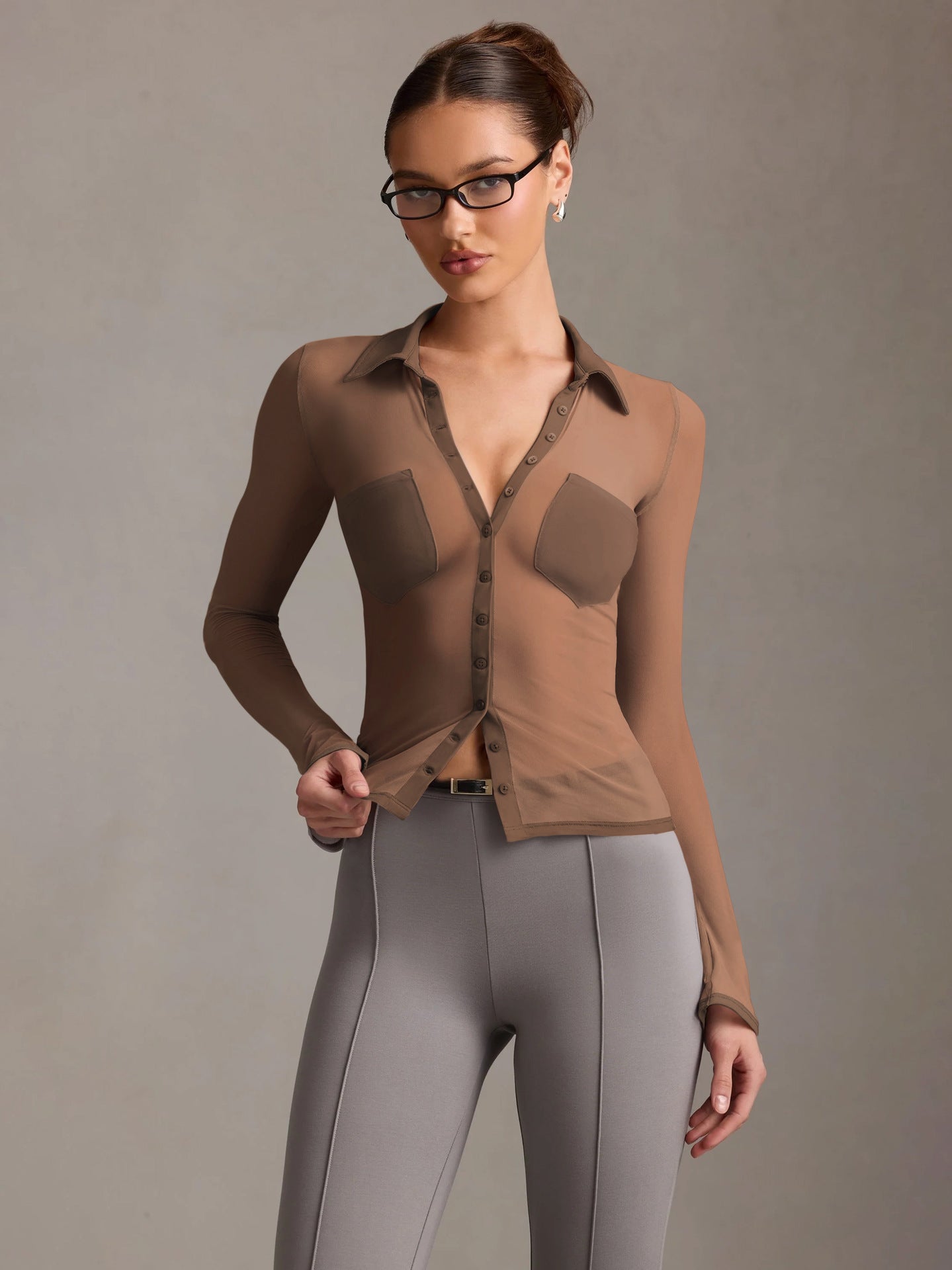 Sultyra Mesh See-through Cardigan Slim