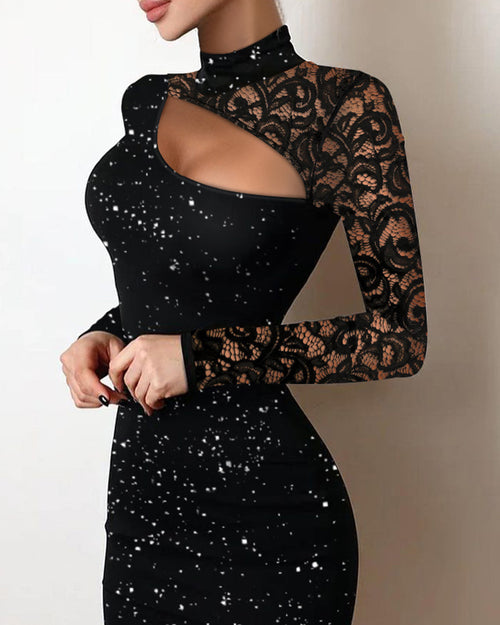 Sultyra Lace Hollow Bodycon Dress