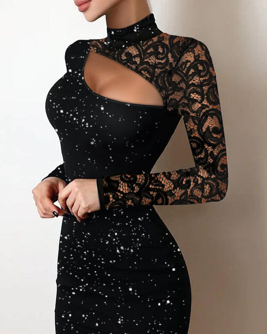 Sultyra Lace Hollow Bodycon Dress