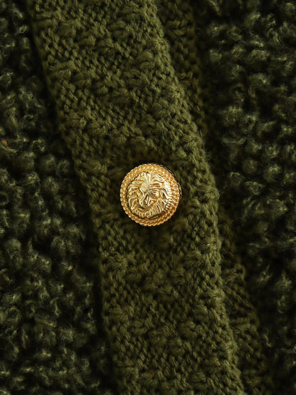 Cross-Border2023European and American Autumn Winter New Women's Solid Color Little Chanel Style Knitted Cardigan Short Woolen Coat B62822