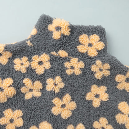 Cross-border fleece floral sweatshirt Europe and America2025Autumn and Winter New Fashion Sweatshirt Warm Fuzzy Sweatshirt Fleece Top for Women