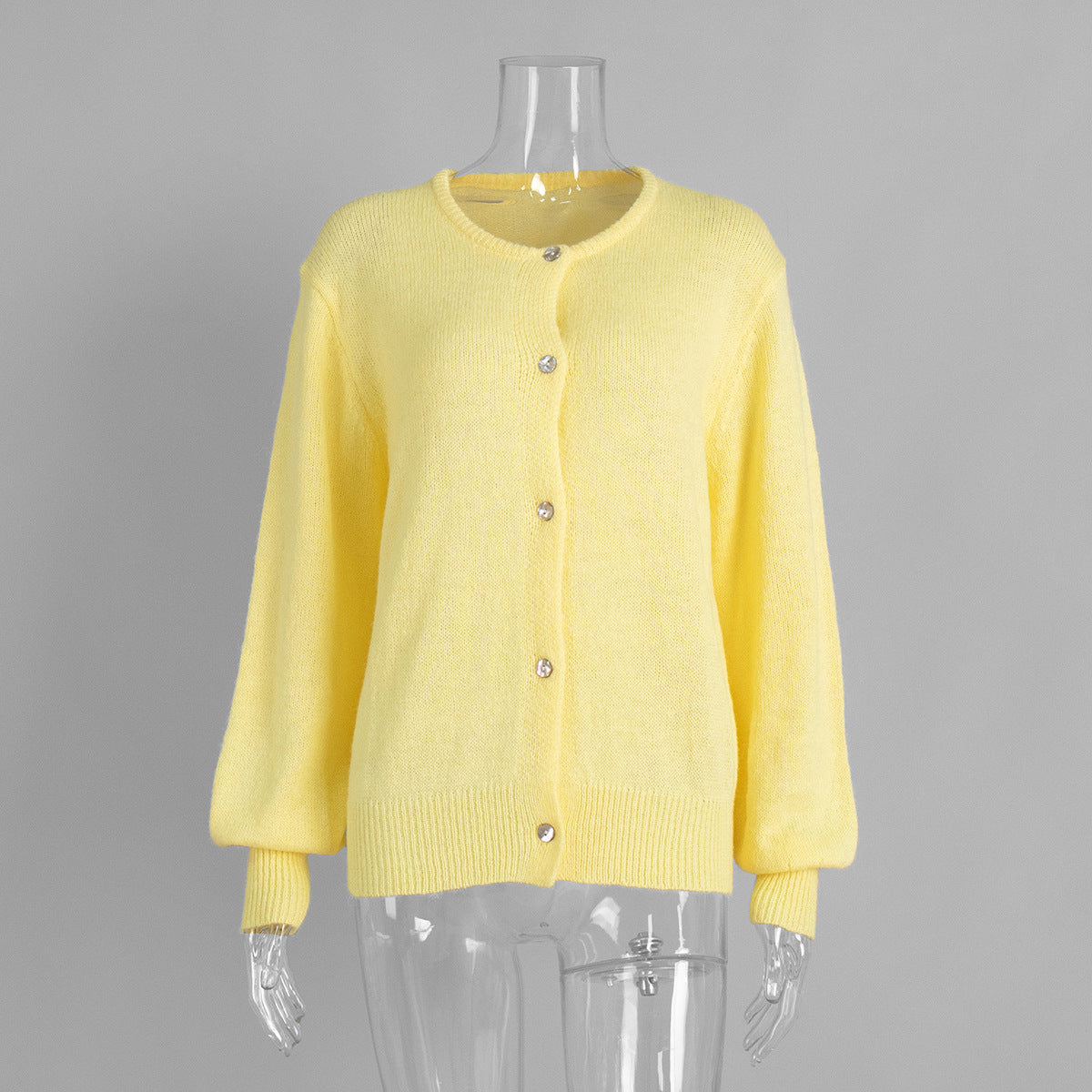 Candy Color Knitted Cardigan Women's European and American2025Autumn and Winter Mohair Solid Color Cardigan Macaron Color Sweater Cardigan for Women