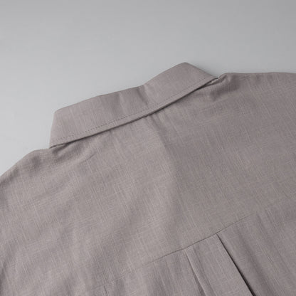 Cross-border pure cotton cardigan long sleeve shorts set2025Spring and summer outerwear simple solid color European and American style casual suit for women