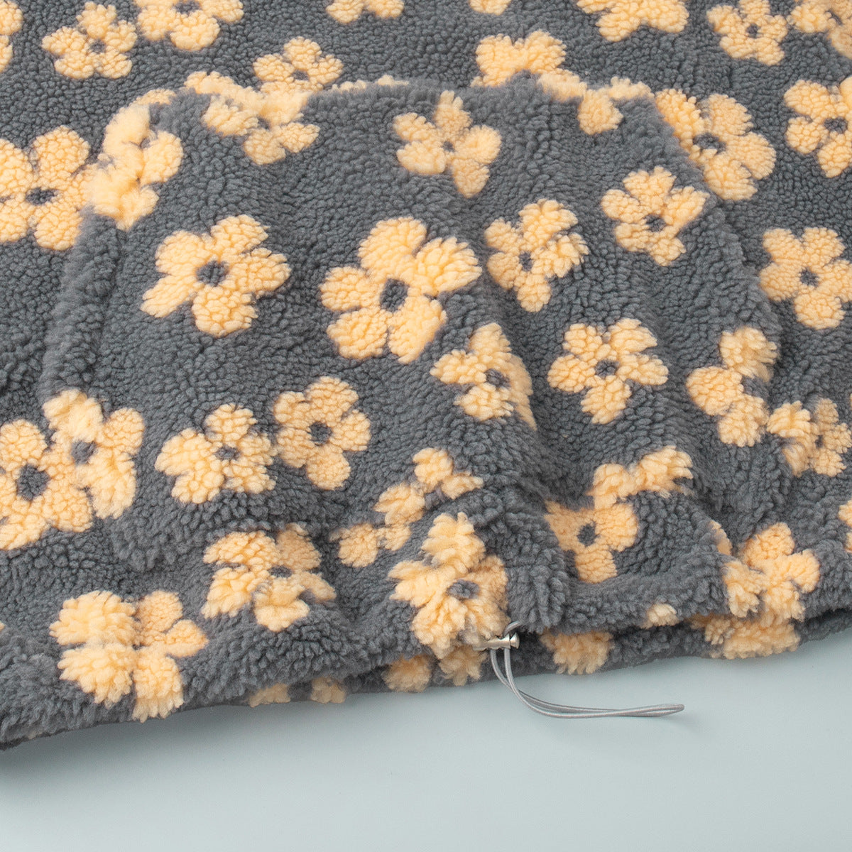 Cross-border fleece floral sweatshirt Europe and America2025Autumn and Winter New Fashion Sweatshirt Warm Fuzzy Sweatshirt Fleece Top for Women