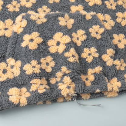 Cross-border fleece floral sweatshirt Europe and America2025Autumn and Winter New Fashion Sweatshirt Warm Fuzzy Sweatshirt Fleece Top for Women