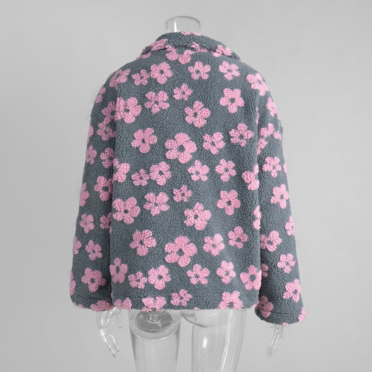 Cross-border fleece floral sweatshirt Europe and America2025Autumn and Winter New Fashion Sweatshirt Warm Fuzzy Sweatshirt Fleece Top for Women