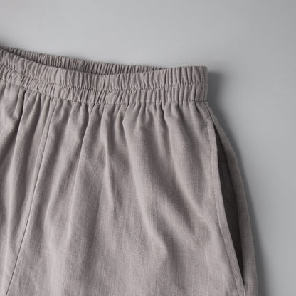 Cross-border pure cotton cardigan long sleeve shorts set2025Spring and summer outerwear simple solid color European and American style casual suit for women