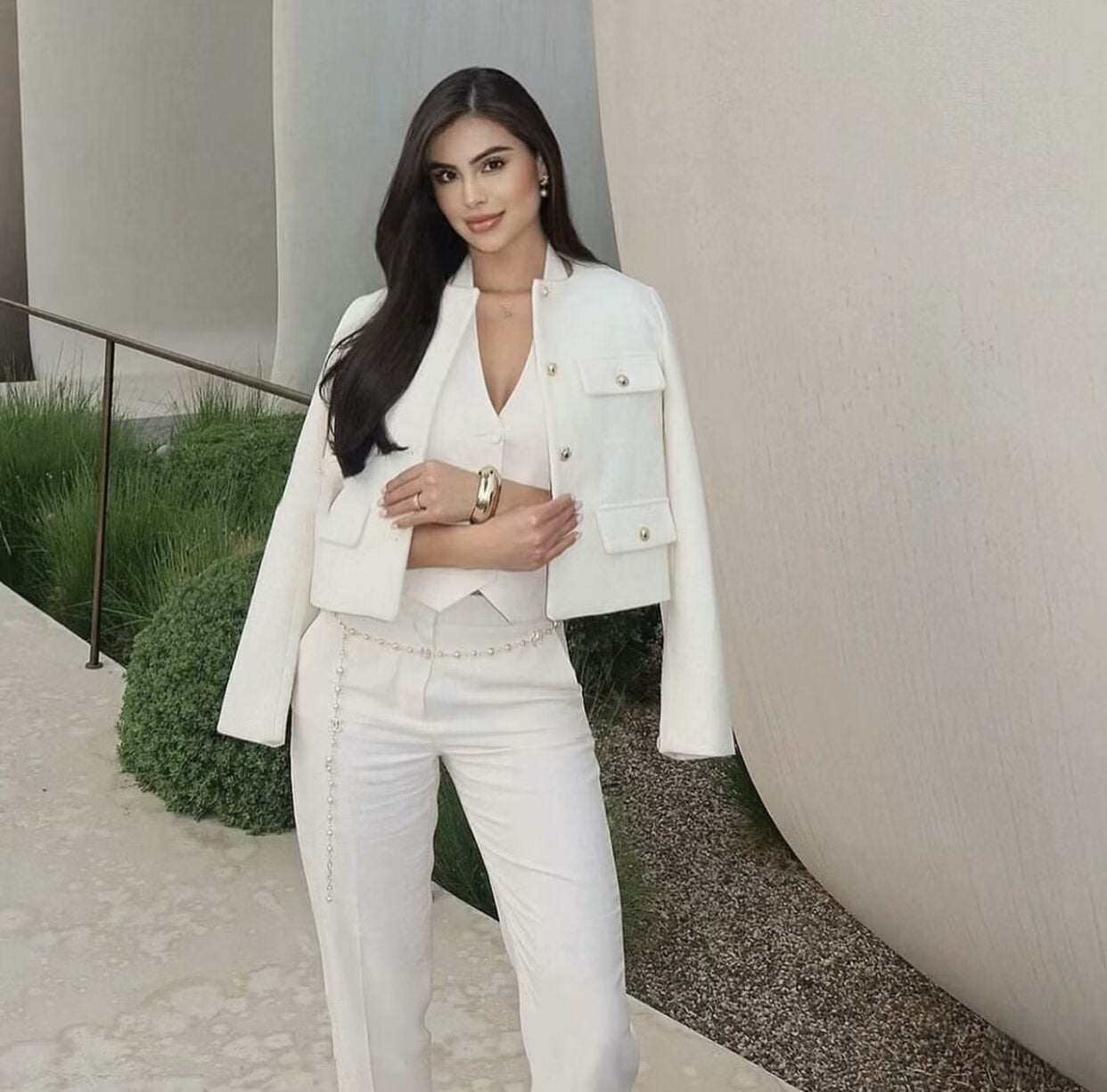 Wholesale Cross-Border Amazon Autumn Winter New Women's Fashion Small Fragrance Style Button Decor Short Blazer B88646