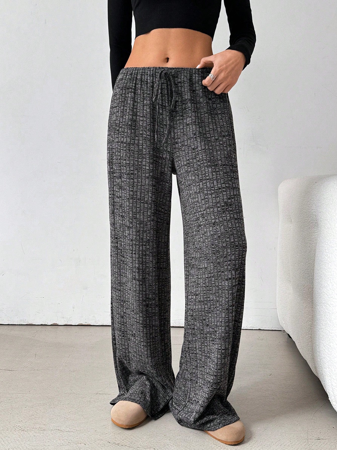 Pantalones rectos de algodón con cordón Sultyra