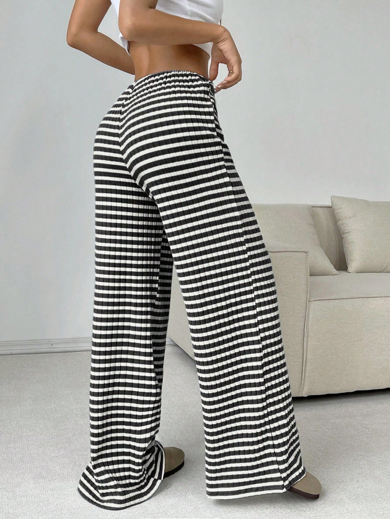 Sultyra Drawstring Cotton Straight Pants