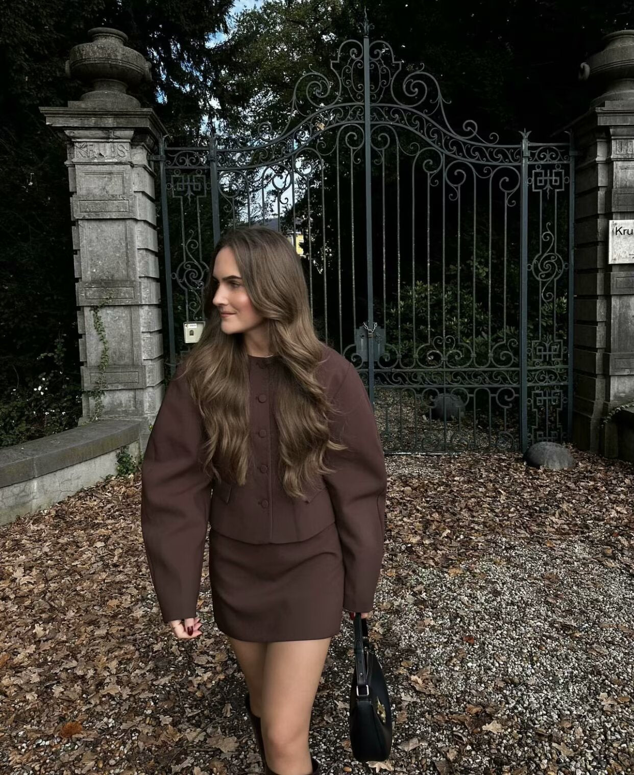 Women's Clothing2025Autumn Balloon Fit Round Neck Short Jacket+Mini Skirt Two Piece Suit B4